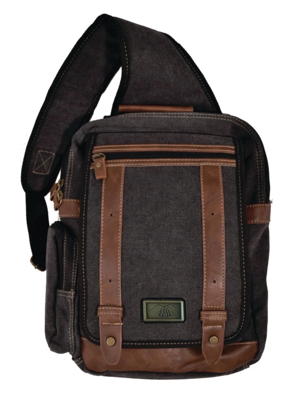 Triple Tree Canvas 3999 Black Canvas Sling 13.8" School/College Bag 💼